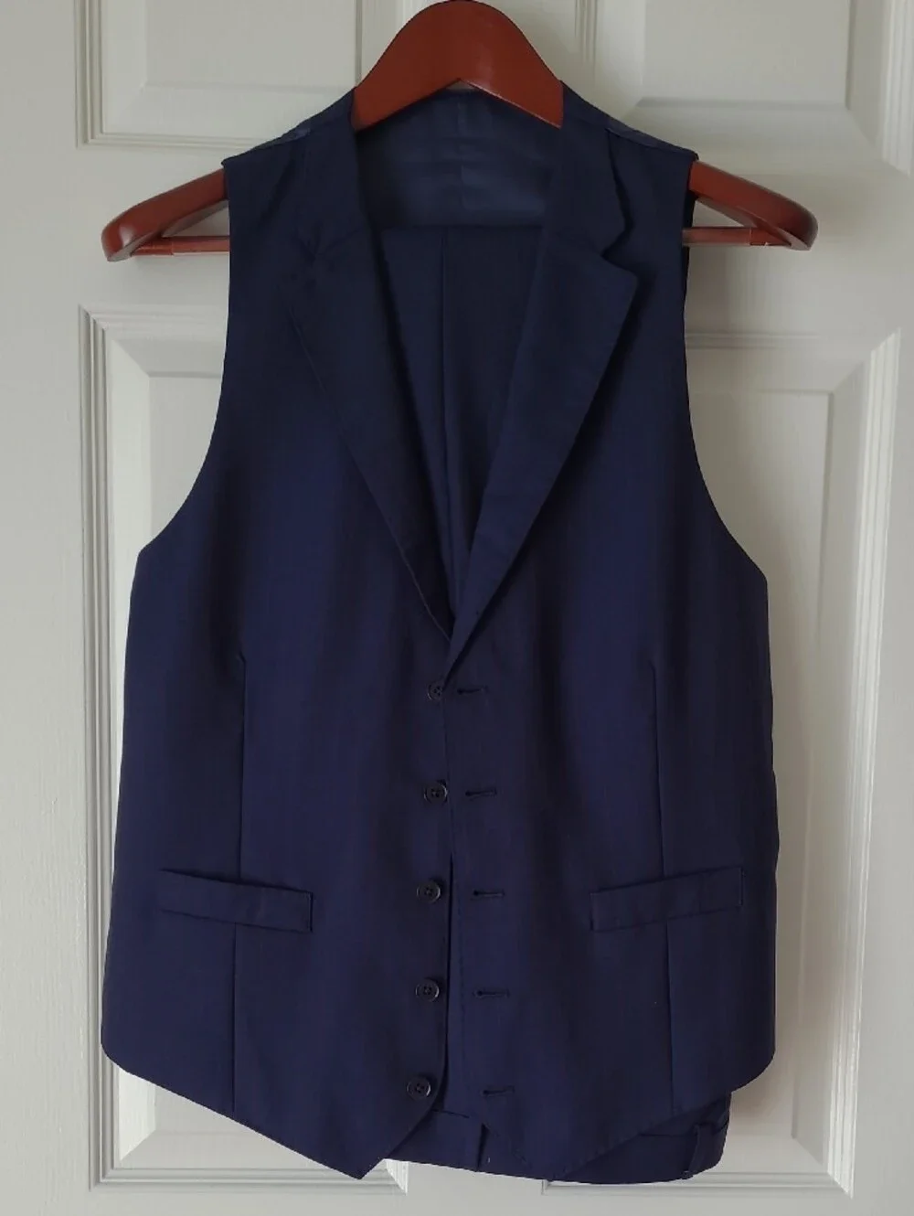 Charles Tyrwhitt Men's Navy Blue and Pink Suit with Vest
